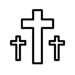 Obraz premium Three christian crosses icon, symbol of crucifixion
