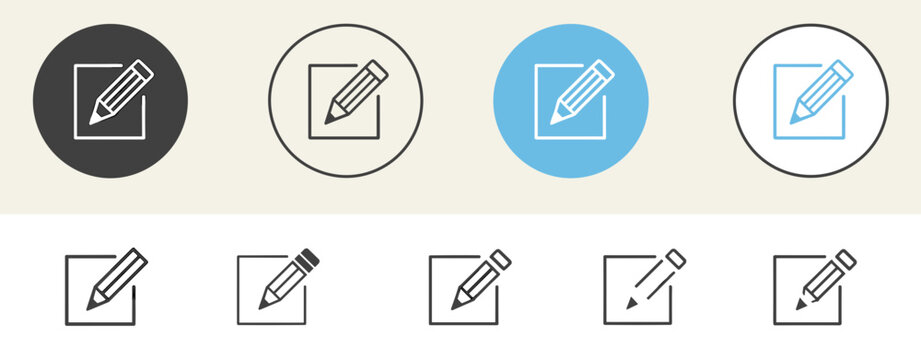 Pencil Edit Icon Set &ndash; Write Modify Document UI Vector Collection