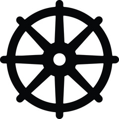 Obraz premium Silhouette dharmachakra dharma wheel symbol representing buddhist teachings and wisdom design vector