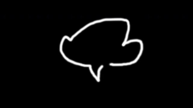 Doodle hand-drawn speech bubble thought bubble cartoon communication simple outline suitable for conveying ideas, conversations, or internal thoughts in presentations, videos, or graphic designs.
