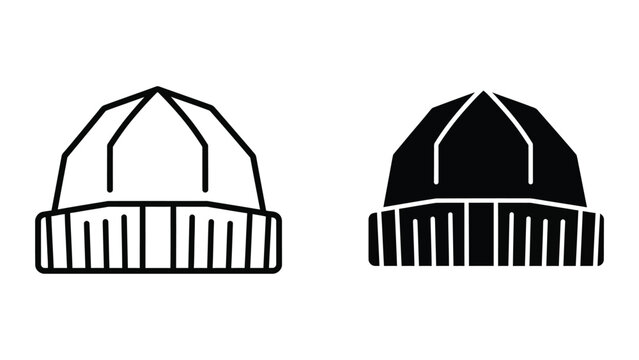 Comparison of a traditional and a filled-in stylized bishop's hat illustration