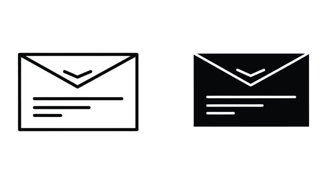 Contrast between an open envelope icon in white and black color schemes