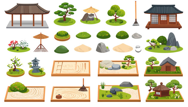 Japanese Garden Elements and Miniature Landscapes.