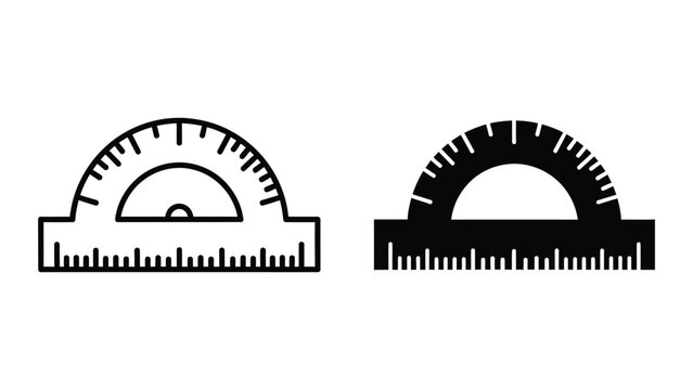 Two different protractor designs for measuring angles in geometric diagrams