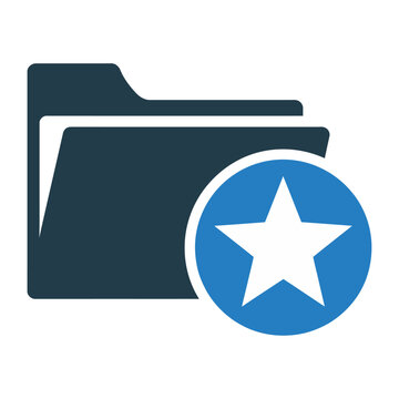 Vector of a folder with a star badge symbolizing a favorite or special collection.