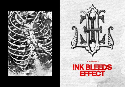 Gothic Ink Bleeds Effect Mockup