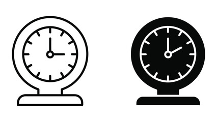 Contrast between a light and dark analog clock design on stands © Jahidul