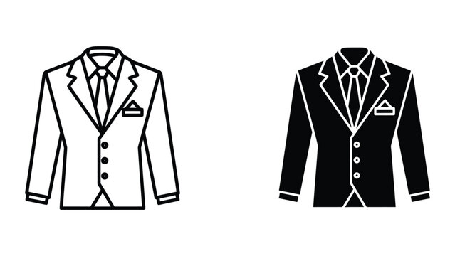 Contrasting formal blazers with school or uniform badges on the left chest pocket