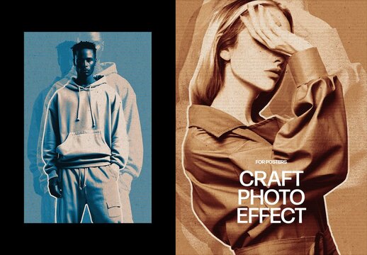 Craft Poster Photo Effect Mockup