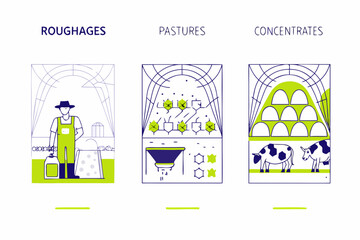 Agricultural feed types illustrated roughages pastures and concentrates © MSTShikha