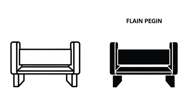 Comparison of plain and filled flain pegin furniture designs in black and white