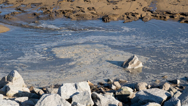 Agua contaminada vertida en el mar, medio ambiente