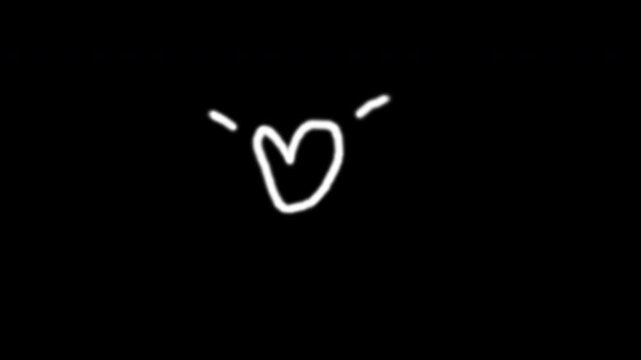 Doodle hand-drawn heart love simple minimalist cute animation suitable for expressing affection, romantic themes, or playful graphic elements in digital projects.