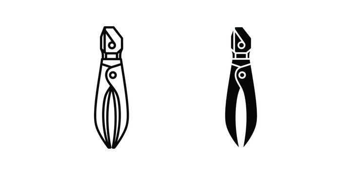Comparison of traditional and modern pliers design in black and white illustration