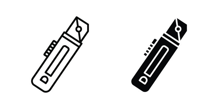 Two different types of utility knives with retractable blades shown side by side