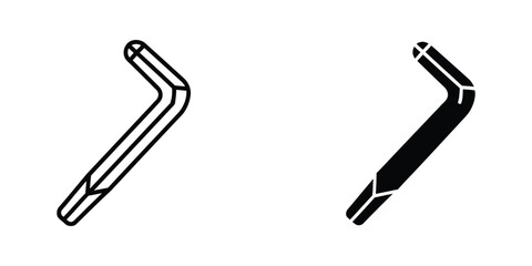 Obraz premium Isometric and perspective view of a bent screwdriver with a phillips head tip