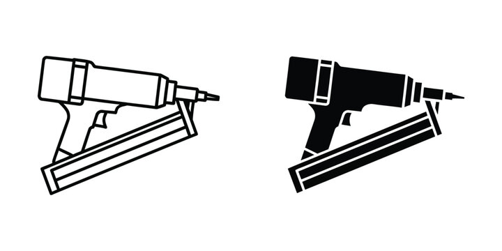 Comparison of a regular and a heavy-duty nail gun with baseplate