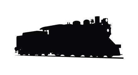 Vintage steam locomotive in stark contrast a dramatic silhouette © AL-AMIN