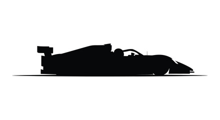 Obraz premium A black silhouette of a formula one racing car on a white background
