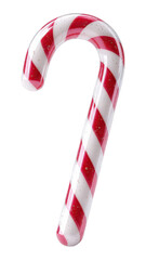 Obraz premium Festive Red and White Candy Cane on White Background