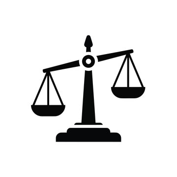 Black silhouette icon of a scale of justice vector