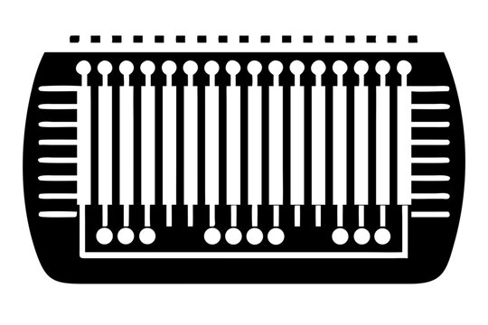 zither musical instrument silhouette illustration for traditional folk music design