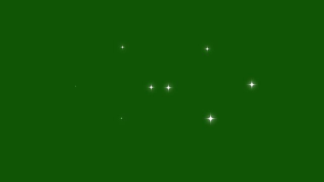 Glowing glitter burst sparkle effect overlay animation, twinkling glitter stars motion graphics on green screen background, bright shine effect with flashing particles, seamless loop overlay in 4K