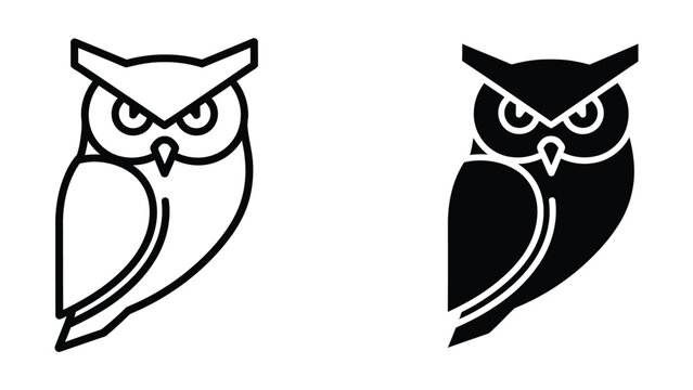 Contrast of two stylized owl illustrations with different color schemes