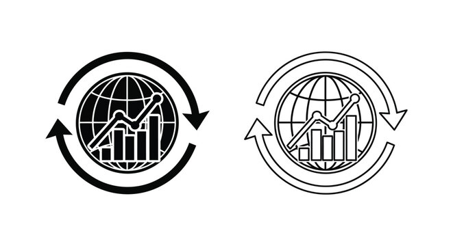 Global Business Cycle Graphs Vector