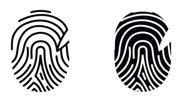 Comparison of two different fingerprint patterns displayed side by side in black and white