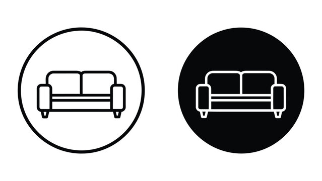 Contrast between light and dark themed icons of a three-seater sofa