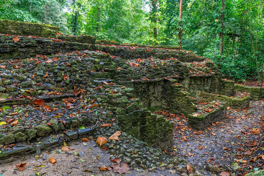 Mayan buildings of the Bat Group, Palenque, Chiapas, Mexico.