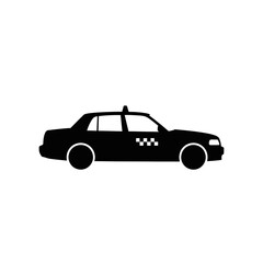 Fototapeta premium Black taxi cab silhouette on a white background transportation concept.