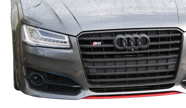 Isolierte freigestellte Audi S8 Auto Front im PNG Format, Z&uuml;rich 30 M&auml;rz 2026