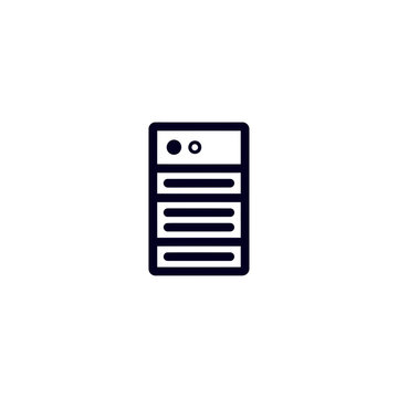 Iconic server rack illustration representing data storage and processing capabilities in a modern data center.