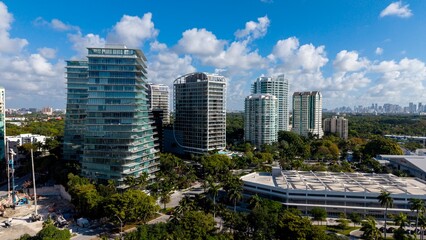 Fototapeta premium Modern office and apartment buildings on sunny day 