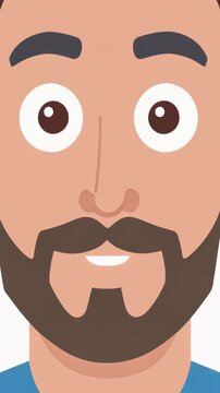 Cartoon man with surprised expression face.