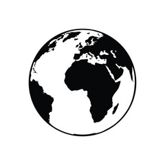 Obraz premium World globe glyph icon with earth map silhouette