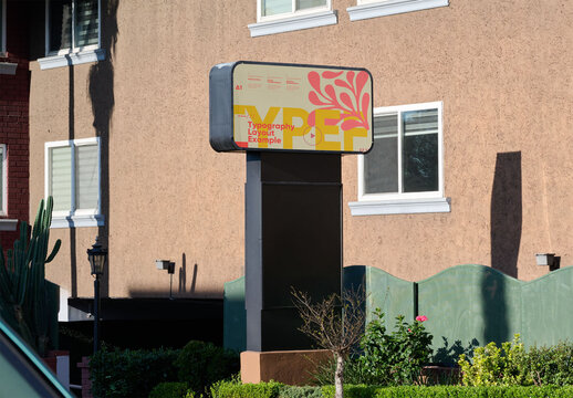 Mockup monument Sign in Los Angeles Location