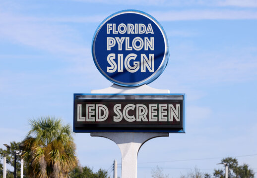Mockup of circular panel and LED screen in Florida Area