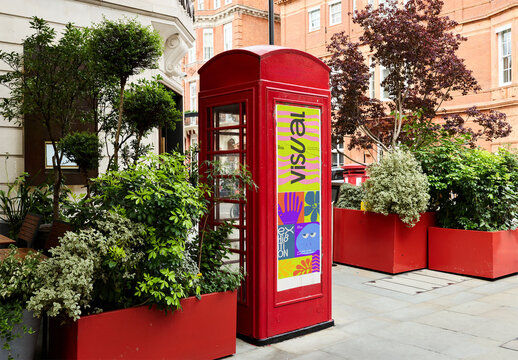 Mockup of a Red Phone Booth in London