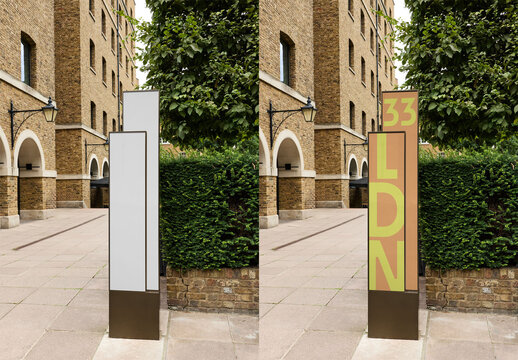Mockup House sign number Display in a London