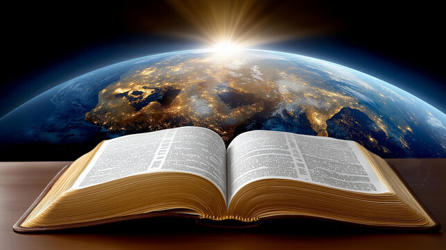 Biblical prophecy depicting divine judgment, Armageddon, and the Second Coming, End Times and Final Judgment concept, defocused background, with copy space