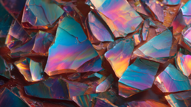 vidrios quebrados coloridos llamativos en colores tornasol con espacio de copia o para dise&ntilde;o de plantilla textura rugosa creativa vibrante 