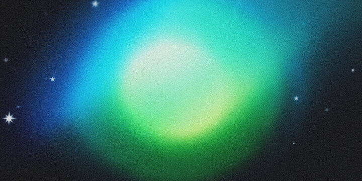A green and blue nebula in outer space