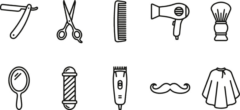 A collection of barber tools and accessories