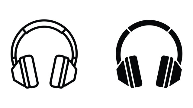 Comparison of two different types of over-ear headphones designs shown in black and white