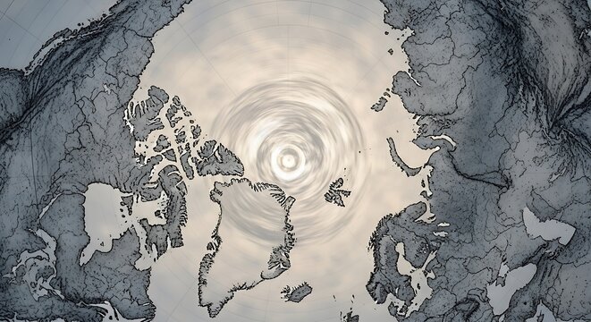 Global climate change impact on arctic ice shelf melting and polar vortex disruption, a visualization