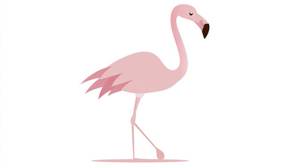Fototapeta premium Pink Flamingo Standing on One Leg
