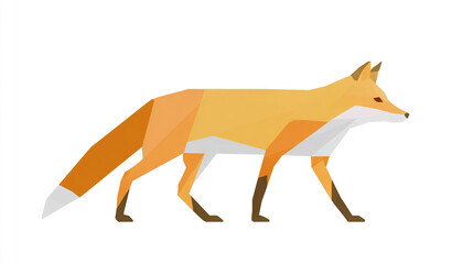 Obraz premium Fox walking on flat white background
